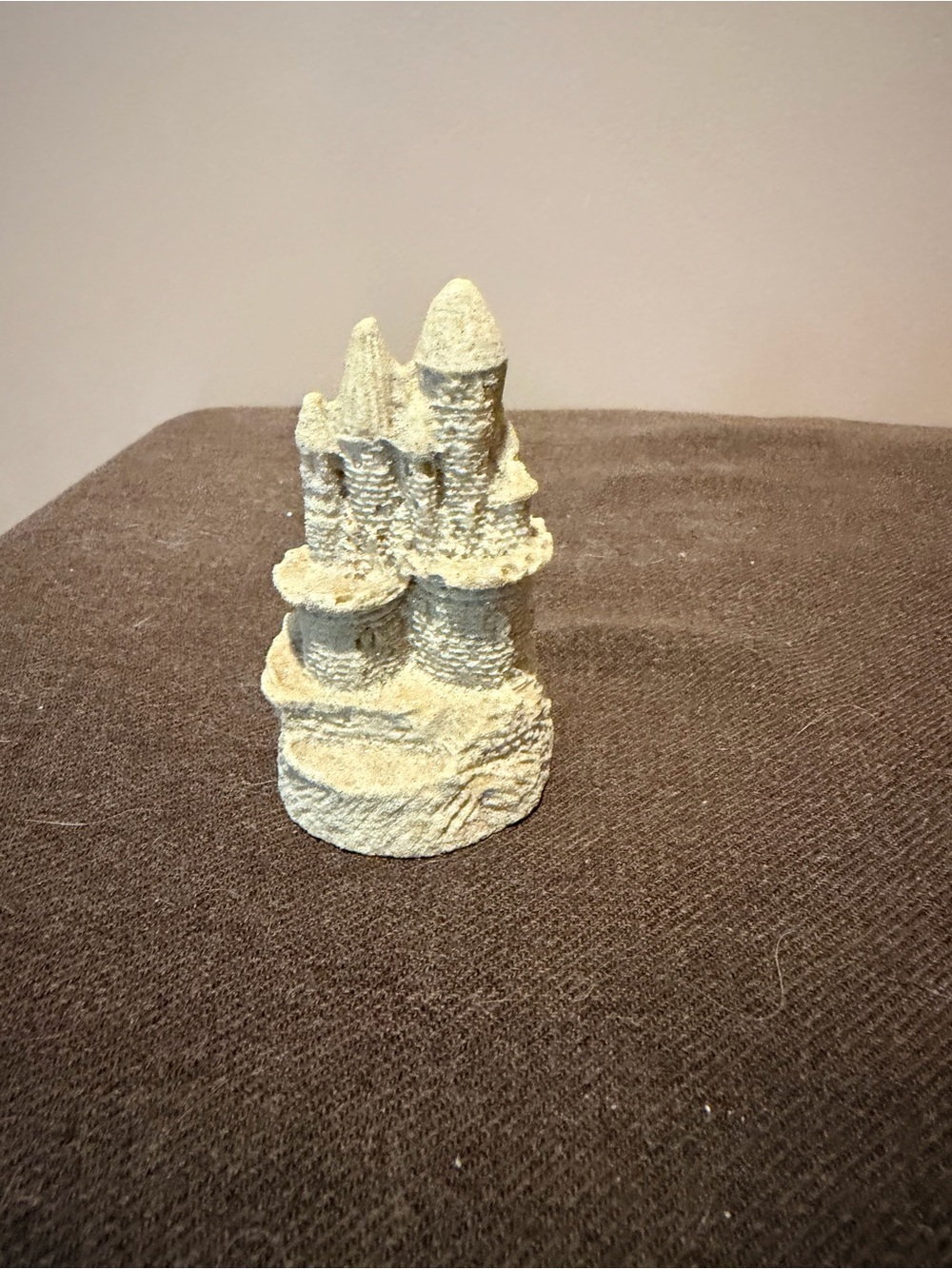 Textured Sandcastle Home Art Sculpture in Light Beige